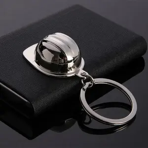 Cugle 3D Zinc Alloy Engineering Hat Keychain With Silver Color And Hat Keychain Customize Laser Logo