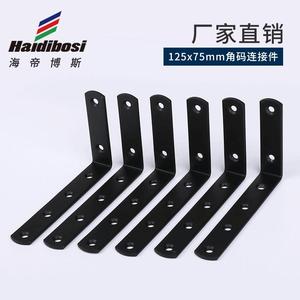 Soporte en forma de L de hierro negro Haidibos de 125x75 mm, conector de soporte de estante en ángulo recto de 90 grados para muebles y paletas - Product Image 5
