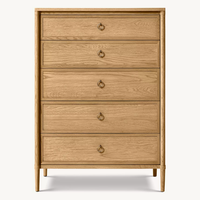 Commode à 6 tiroirs en bois massif de luxe moderne, table de toilette en chêne, meubles de chambre à coucher