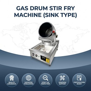 Máquina Comercial para Saltear Alimentos en Tambor de Gas con Fregadero y Rotación de 360° °   Wok Giratorio para Cocinas Móviles, Restaurantes y Servicios de Catering - Product Image 6