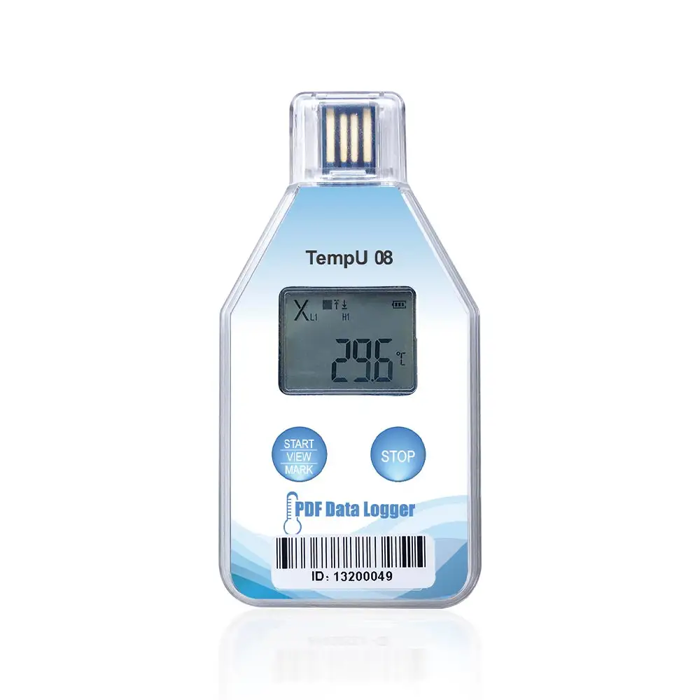 機密商品の温度変化の輸送中記録用のUSBPDF温度データロガー