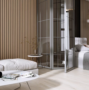 Panneau acoustique PET insonorisant artistique en forme de vague 3D en placage de bois MDF de qualité supérieure pour salle d'enregistrement - Product Image 5