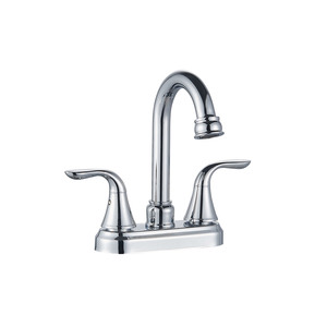 Mitigeur de lavabo de salle de bain moderne 320021 Metalique 320021, corps et cartouche en laiton chromé, 4 po, 2 poignées, 2 trous, haute qualité - Product Image 4