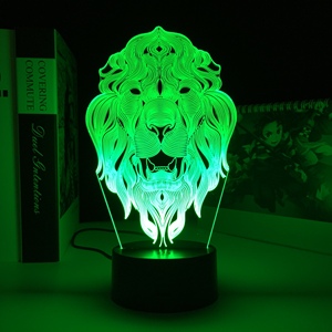 Lámpara Nocturna LED 3D de León, 16 Colores, Luz de Sombra de Dibujos Animados, Lámpara de Mesa con Caja de Luz Brillante para Niños, Regalo para Amigos, Venta al por Mayor de Fábrica - Product Image 3