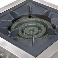 Peralatan Dapur Restoran Komersial Counter Top 6 Tungku Kompor Gas Stainless Steel 24'' Griddle Salmander