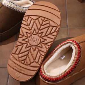 Pantuflas Casuales de Estilo Étnico para Mujer con Pelaje para Otoño e Invierno, Mocasines con Suela Gruesa de EVA para Aumentar Altura, Esponjosas, Cálidas y Suaves - Product Image 6