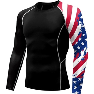 เสื้อคอมเพรสชั่นแขนยาวสำหรับผู้ชาย แรชการ์ด สำหรับบีเจเจ เอ็มเอ็มเอ ออกกำลังกาย ฟิตเนส - Product Image 1