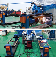 Station de soudage robotisée collaborative avec positionneur rotatif pour soudage à plat, assurant une soudure lisse et une pénétration profonde