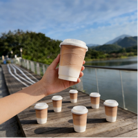 Gobelets en papier 3D personnalisés style dessiné à la main, double paroi pour café, thé, boissons, jetables avec couvercles, emballage pour services alimentaires