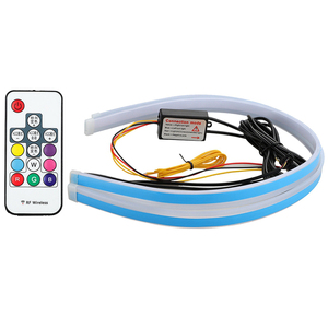 <span class=keywords><strong>Voiture</strong></span> Lumière RVB LED Bande DRL Pour <span class=keywords><strong>Voiture</strong></span> Phare Feux Séquentielle Fluide Multicolore <span class=keywords><strong>Clignotant</strong></span> Lumières - Product Image 1