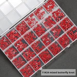 Anke La Red Bow Nail Art Accessories New Year Burgundy Three-dimensional <strong>Resin</strong> Bow Tie Wearable Diamond Small Hot Girl Zhejiang - Product Image 6