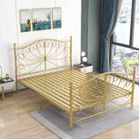 Lit en fer à lattes style Princesse, design nordique moderne et minimaliste, taille et couleur personnalisables, démontable, adapté aux dortoirs, luxe léger