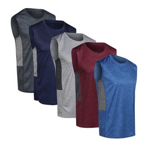 PIHA SPORTS Men's <b>Workout</b> <b>Tank</b> <b>Tops</b> Sports Vest Sleeveless T-Shirt Muscle Bodybuilding Gym Fitness with Pocket 100% Cotton Solid - Product Image 5