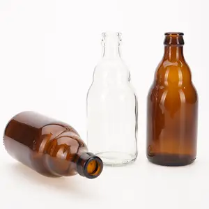 VISTA High Quality Customizable Nordic Boston Beer Sublimation Brown Glass Bottles 330ml 500ml 750ml Capacity With Metal Cap