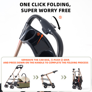 बहु-कार्यात्मक त्वरित पिकअप पालतू स्टलर फोल्डेबल वॉटरप्रूफ पोर्टेबल 4-पहिया धातु टिकाऊ पालतू गाड़ी कुत्ते - Product Image 6