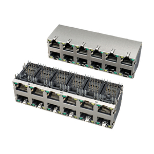 2x6 cổng PoE mạng cắm Ethernet RJ45 nối 8Pin PoE + connecteur RJ45 nữ nối LED PCB Jack RJ45 Modular Jack - Product Image 1