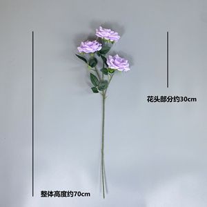 Rosas Artificiales de Seda, Rosa de Diamante de 3 Cabezas, Rama Individual, Alta Simulación, Decoración para Bodas y Hogar - Product Image 2