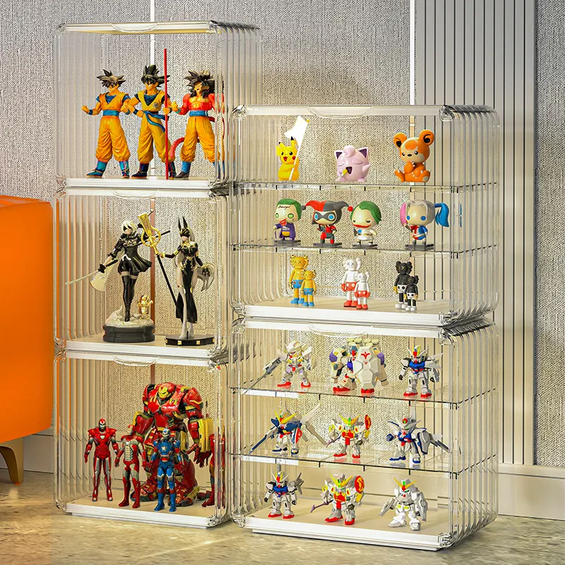 Toys Display Rack Storage Holder Toy Organizer Plastic Multi-Layer Shelf Home Organization Transparent Stackable Box