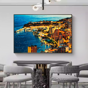 Póster de Arte Mural Personalizado al por Mayor con Paisaje Urbano para Sala de Estar, Pintura Moderna de Arte Mural de Porcelana de Cristal para Decoración del Hogar - Product Image 5