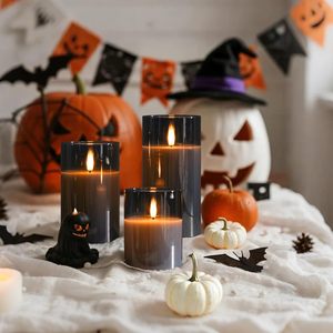 2*AA Battery Operated Flameless Real Wax Votive Pillar Led Glass Candle Remote Control 3D Flame Light Christmas Wedding Home - Product Image 2