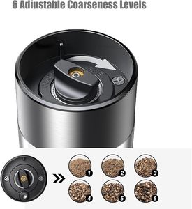 Molino Eléctrico Recargable de Sal y Pimienta Automático, con 6 Ajustes de Grosor, Gran Tamaño, en Oferta - Product Image 6