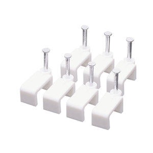 Buena calidad, accesorios de cableado eléctrico de 6mm, Clip de clavo plano blanco, <span class=keywords><strong>Cable</strong></span> de <span class=keywords><strong>pared</strong></span> de plástico cuadrado, Clips de <span class=keywords><strong>Cable</strong></span>, grapa de <span class=keywords><strong>Cable</strong></span> - Product Image 3