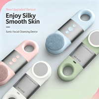 Nouveau Nettoyeur Facial Électrique Portable en Silicone, Démaquillant Nettoyant les Pores, Compresse Chaude-Froide, Massage Vibrant pour le Visage