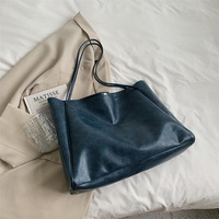 Sac fourre-tout grande capacité en cuir PU souple pour femme, sac à bandoulière décontracté léger pour le shopping et les trajets quotidiens