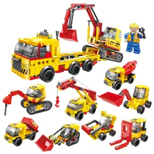 LELE BROTHER Small Brick Toys City Construction Truck Crane Excavator Forklift Building Blocks Toy