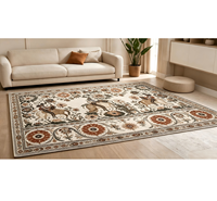 Tapis en polyester Benyi fabriqué à la machine, imprimé sur mesure, avec dos antidérapant, lavable, pour salon, grand tapis en rouleau, vente en gros