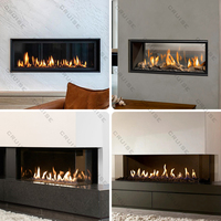 Cheminée à gaz naturel liquéfié CRUISE, brûleur linéaire sans conduit, insert naturel à trois côtés, vue sur le feu, cheminée à gaz