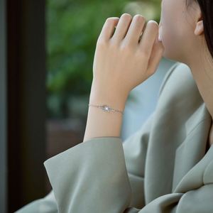 Dylam Customized Fine Fashion Jewelry Hypoallergenic S925 Silver Link Chain 5A CZ Zirconia Snowflake Pendant <b>Bangles</b> & <b>Bracelets</b> - Product Image 5