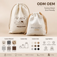 Sac à bijoux personnalisé en coton biologique 100% - Pochette en toile de coton - Petit sac à cordon en coton avec logo pour emballage de bijoux cadeaux