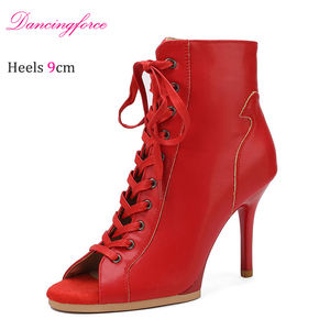 Chaussures de danse latine jazz sexy à plateforme de 9 cm, lacets, talons hauts, <span class=keywords><strong>bottines</strong></span> à cheville, semelles souples, été, femme - Product Image 3