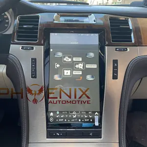 Pa novo kit de multimídia automotivo de 13.6 ", android 10.0, tela vertical, som estéreo, navegação gps, dvd player para cadillac, escalade, 2007-2014, tesla radio