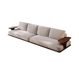 2025 Phong Cách Mới Rắn Gỗ Óc Chó <span class=keywords><strong>Sofa</strong></span> Đặt Phòng Khách Hiện Đại Thẳng Vải Với Bài Hát Thẩm Mỹ Ánh Sáng Sang Trọng Đồ Nội Thất Nhà - Product Image 5