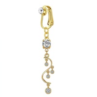 Nouveau style de pendentif de nombril pour femmes tendance, faux piercing non-percé, en cuivre incrusté de zircon, avec pendentif tête de lapin, clip de nombril