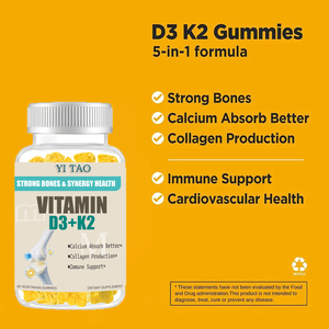 วิตามิน K2 + D3 แบบกัมมี่สำหรับคนทานมังสวิรัติที่ดีที่สุด ช่วยเสริมสร้างความหนาแน่นของกระดูกและเสริมภูมิคุ้มกัน ปราศจาก GMO ฮาลาล วิตามินกัมมี่แบบเคี้ยวได้สำหรับผู้ชายและผู้หญิง ฮาลาล - Product Image 2