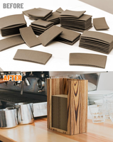 Support mural en bois pour gaine de tasse à café, distributeur de gaines pour tasses chaudes, essentiels pour les cafés
