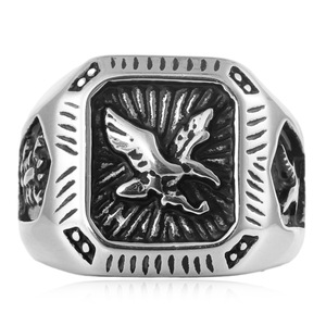 Yunnique – bague aigle en acier inoxydable pour hommes, couleur or, design du zodiaque animal, bijoux à la mode, cadeau pour lui - Product Image 3