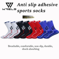 Chaussettes de sport WRELS, absorption des chocs, antidérapantes, chaussettes de sport à adhérence personnalisée, respirantes, chaussettes de football à adhérence, chaussettes de pilates élastiques à adhérence