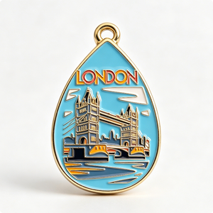 Pin Metálico del Puente de la Torre de Londres, Chapado en Oro, Esmalte Duro, Recuerdo, Forma Irregular, Aleación de Zinc - Product Image 3