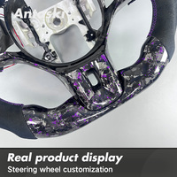 Volant de voiture en cuir de course brillant Carbonstep avec écran LED intelligent pour Mitsubishi EVO X, volant en fibre de carbone