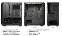 Boîtier de micro pc en verre côté tour complète atx acrylique refroidissement gaming cpu case desktop computer case