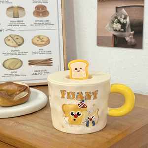 Cute Cartoon <b>Ceramic</b> <b>Mug</b> with <b>Lid</b> High Temperature Resistant & Microwave Safe Girls' Office Use Birthday Gift - Product Image 6