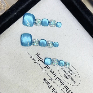 Chất lượng cao handmade DIY Cat Eye Bìa đầy đủ Báo Chí-on <span class=keywords><strong>False</strong></span> Toe Nails ABS Chất liệu bán buôn cho phụ nữ - Product Image 5