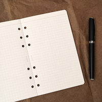 Inserts de planificateur esthétiques avec logo personnalisé, recharge pour classeur 6 trous, papier ligné quadrillé 5 mm