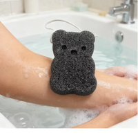 Balle corporelle hypoallergénique en konjac, design ours, pour un nettoyage en profondeur des pores et une exfoliation douce, pour le soin de la peau des adultes et des bébés.