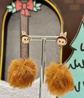 POPMART auténtico Original LABUBU pompón anillo cálido esponjoso vacaciones serie acción coleccionable juguetes regalo para niños y niñas