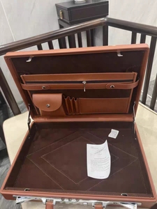 レトロフェイクレザーハードバッグブリーフケースビジネススーツケース盗難防止パスワードバッグブラックブラウンピンクホワイトブリーフケース17インチ15インチ - Product Image 6